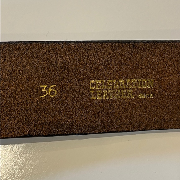 Alpaca Mexico Belt Buckle with Abalone Mother of Pearl Inlay and Leather Belt - Picture 11 of 11